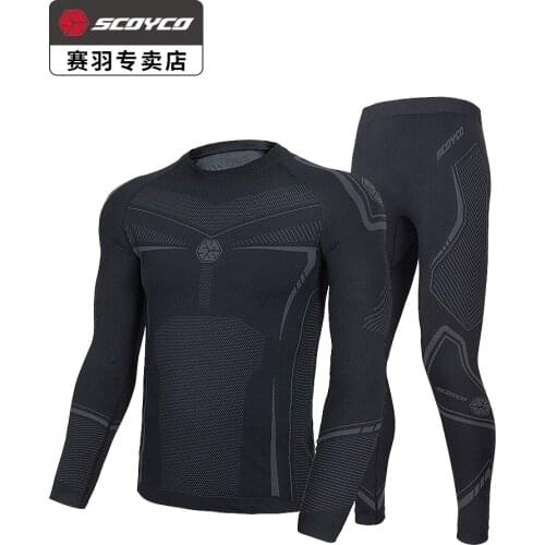 Scoyco Men Motorcycle Underwear Suits Breathable Tight Motocross T-shirt Mesh Motorrad Jersey Motocros Black Motorbike Clothes