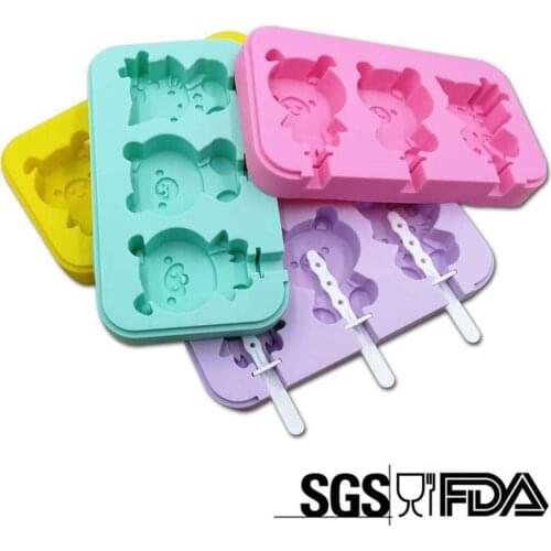 Cute ice cream mold with lid Silicone Homemade Popsicle mold handmade DIY ice-sucker mould