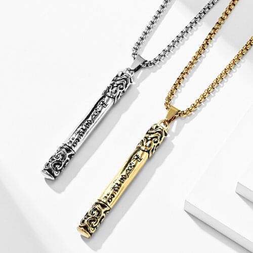 Fairy Tale Chain Around The Neck Golden Hoop Titanium Stainless Steel Necklace For Men Boy Wishful Monkey King Letters Jewelry