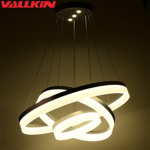 Modern LED Pendant Lights Restaurant Dining Room Suspension Lamp Home 3 Round Ring Lamps Indoor Deco Hanging Light Lighting