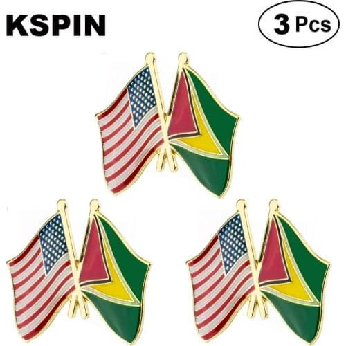 U.S.A & Guyana Lapel Pin Brooches Pins Flag badge Brooch Badges