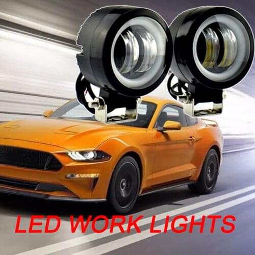 Motorcycle headlights led moto driving Work lights Angel Eyes lamp motorbike fog spot lights headlamp waterproof working lamp