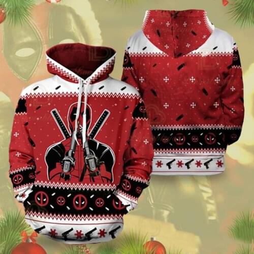 New 3D Print Superhero Christmas Deathpool 2 Hoodie Men Women Casual Hoodies Streetwear Hooded Sweatshirt Fashion Funny Clothes