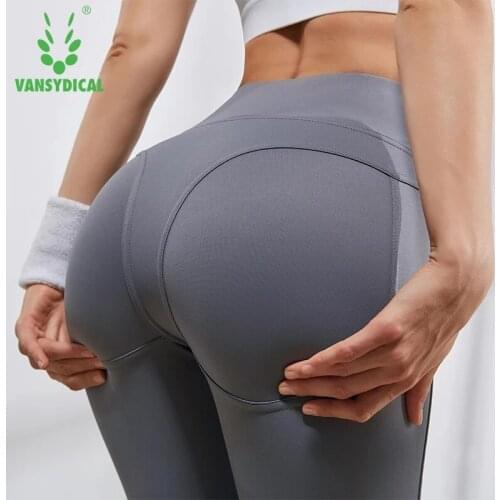 Vansydical Womens Gym Yoga Pants High Waist Sexy Hips Push Up Running Tights Breathable Dance Workout Sports Leggings