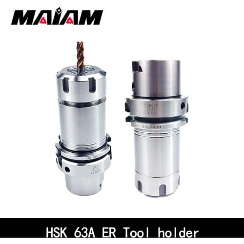 Hsk63a er16 er20 er25 er32 precision 0.001mm Balancing speed G2.5 40000RPM high speed cnc tool holder hsk 63a er milling chuck