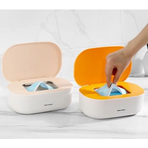 Desktop Tissue Box Dust-proof Mask Storage Box With Lid Toilet Paper Box Napkin Holder Tissue Paper Dispenser Home Car Organizer