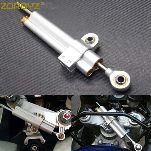 ZORBYZ Motorcycle Silver CNC Adjustable Steering Damper For Yamaha MT-07 MT07 MT09 MT-09 MT-10 R6 R1 Z1000 S1000rr