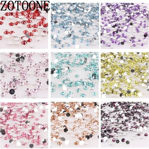 ZOTOONE 1000PCS 3-5CM Glitter Rhinestones Crystal Non Hot Fix FlatBack Strass Sewing &Fabric Garment Rhinestone Nail Stone D