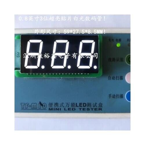 0.8inch 3digits White 8 segment led display 8301AW Common cathode 10pcs