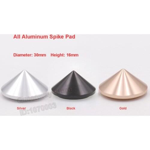 1Set/4PCS All Aluminum Spike Stand Feet Foot Pad Loudspeaker Amplifier Spike Shockproof Spike Pad 30*16mm
