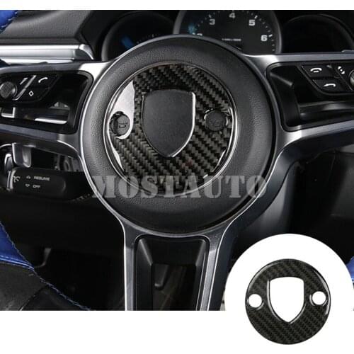 For Porsche 718 Boxster Cayman Carbon Fiber Inner Steering Wheel Cover 2016-2018 1pcs Car Accessories Interior Car Decor