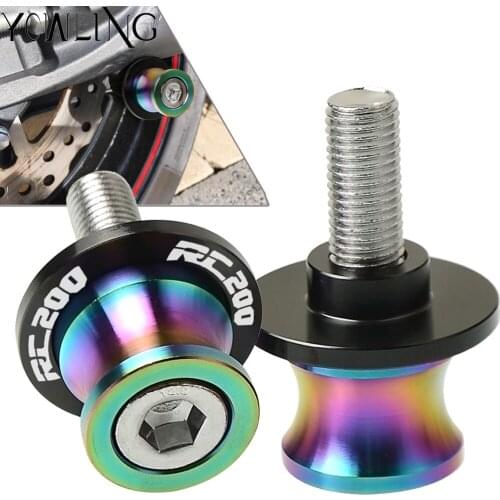 10mm Swingarm Stand Screws CNC Motorcycle Swing Arm Spools Sliders bobbins FOR RC200 200 2014 2015 2016 2017 2018 2019