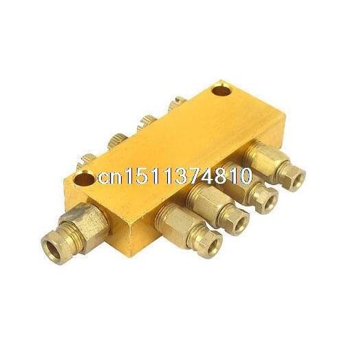 10mm Inlet 8mm Outlet 4-Ways Adjustable Hydraulic Oil Distributor Valve