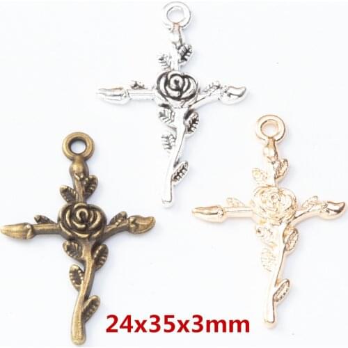 10 pcs Vintage cross zinc alloy charms pendant DIY Bracelet Necklace metal jewelry accessories Making 8227