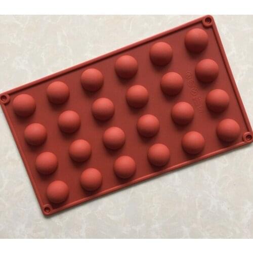 24-cavity Silicone Semicircle Bakeware Cake Mould Mold for Chocolate Candy Jelly, random colors, MF154