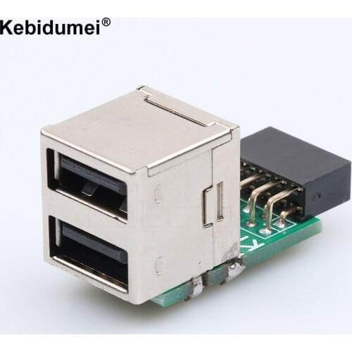 3Pcs/lot Extension Card USB 2.0 Converter 10Pin Motherband Female to 2 Port Female Adapter PCB Board Card Internal PC Adapter