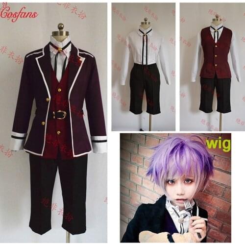 6PCS DIABOLIK LOVERS Kanato Sakamaki men cosplay costume Halloween women cosplay costume and wig custom made free delivery