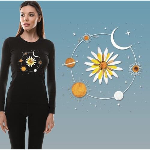 Universe Starry Sky Daisy Garment Accessories DIY Appliques Washable Heat-sensitive patches Thermal transfer printing