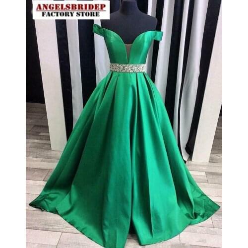 Angelsbridep Sexy Deep V-Neck Long Evening Dresses Vestidos De Festa Waist Beads Floor-Length Formal Dress Vestidos De Noite