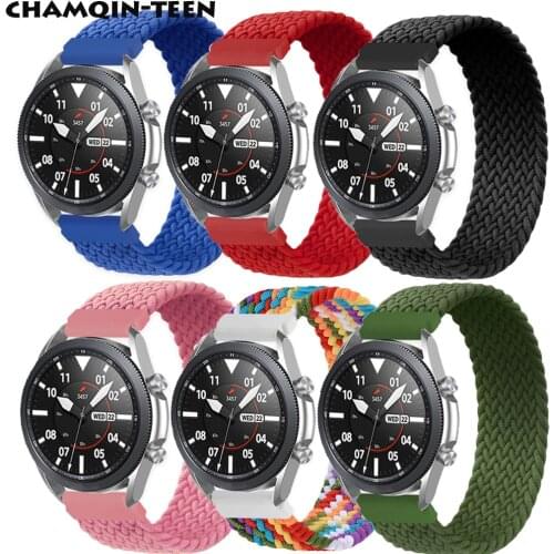 20/22mm Bracelet Braided Solo Loop Band For Huawei GT2 Pro strap for Samsung Galaxy watch 3 46mm 42mm active 2 40mm 44mm Gear S3