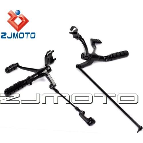 ZJMOTO Black Foot pegs Motorcycle Foot Rests Forward Controls kit For Harley Sportster 1200 Custom (XL1200C) 2004-2013