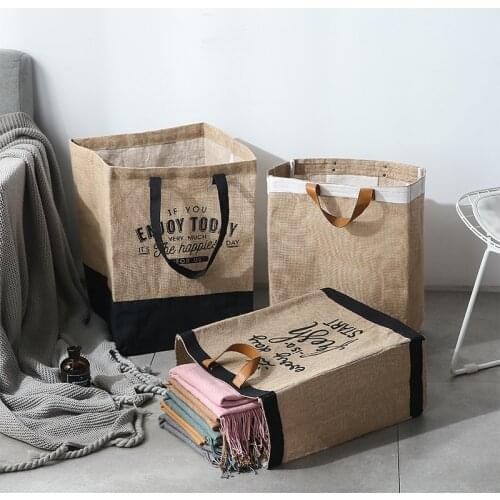 Millet Wheat Zakka Jute Cloth Art Shopping Bag Moisture-proof Size Simple Modern Handbag Yellow Bag