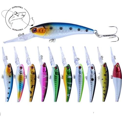 Diving Depth 0.5-3M Anti-Corrosion Bionic Plastic Fishing Bait Artificial Minnow 90mm/8.3g 3D Eyes Fishing Lure Hard Bait