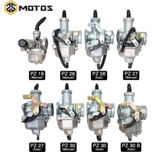 ZS MOTOS Motorcycle PZ19 PZ26 PZ27 PZ30 Auto Hand Cable Chock Carburetor For 50cc- 250CC Dirt Pit bike ATV Quad Carburetor