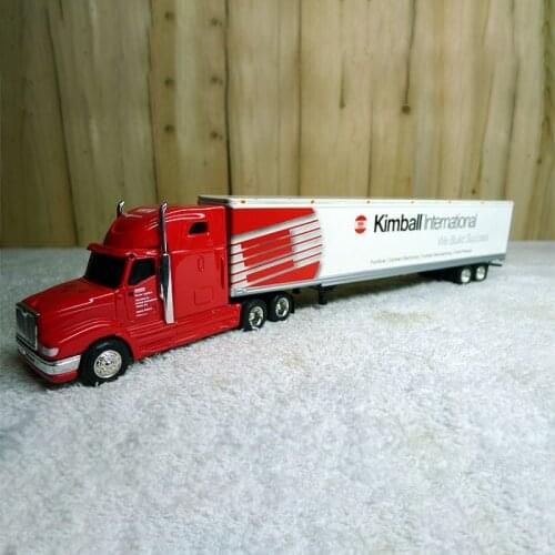 Kimball Internationals Alloy Heavy Truck Container Truck Model Trailer Head Diecast 1/64 Scale Toys Cars Static Display Boys