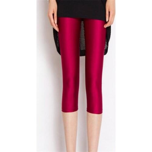 CHSDCSI Summer Leggings Women Elastic Waist Pants New Fashion Candy-colored Cropped LeggingGirls Capris Soft Casual Leggins