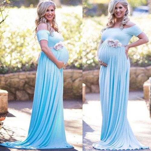 Summer Hot Sale Casual Off Shoulder Long Pregnant Dress Women Photography Elegant Dresses Womens Plus Size