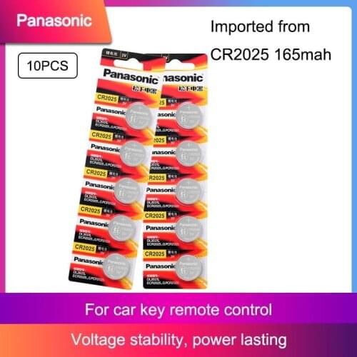 Panasonic 10PCS/LOT cr 2025 3V Lithium Coin Battery Original cr2025 Button Cell Batteries For Watch Calculator Weight Scale