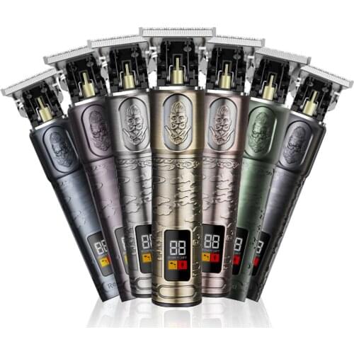 Professional Hair Trimmer USB Rechargeable Digital Hair Clipper For Men Cordless Haircut Adjustable T Blade Hair Cutting Machine