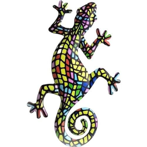 Metal Gecko Wall Art Decor Lizard Art Hanging for Outdoor Backyard Porch Home Patio Lawn Fence Decorations Wall
