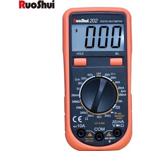 RuoShui mini family Digital Multimeter 2000 counts Ranging AC/DC voltage DC Current and Resistance Square Wave output Multimetro