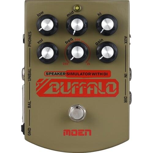 Moen MO-BA BUFFALO With EQ Electric Guitar Effect Pedal True Bypass Speaker Simulater with DI Headphone Ourputs