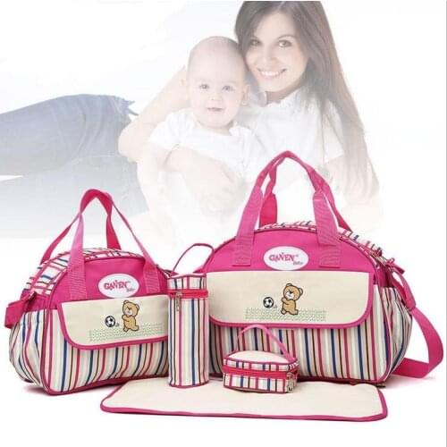 Maternity Diaper Nappy Bag Set Mummy Shoulder Bag Organizer Bag Suits for Mom Baby Bottle Holder Waterproof Baby Stroller Bag