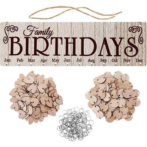 Birthday Reminder Calendar Hanging Board Plaque Home Decoration for Important Dates Tracker DIY Wooden Calendar