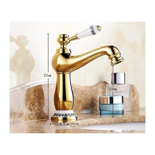 Single lever golden basin faucet with polished chrome bathroom basin sink faucet / bathroom basin mixer tap