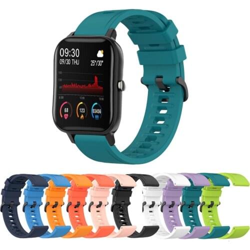 20mm Silicone Band For COLMI P8 Plus Pro SE P9 P12 Land 2S Wrist Strap For Amazfit Bip S Lite Bracelet Replacement Watch Belt