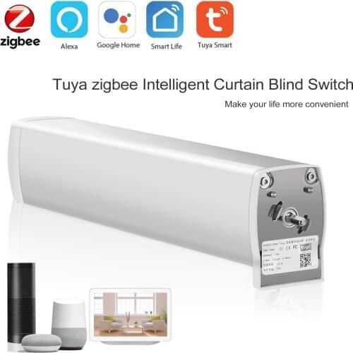 Tuya ZigBee Intelligent Curtain Motor Blind Switch Electric Motorized Curtain Roller Curtain Motor with Alexa Google Assistant