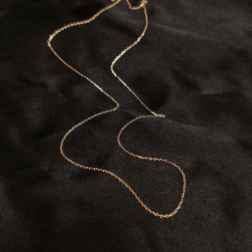 High Quality Rose Gold GP Necklace Chain For Women 18 inch 1mm O Chain Fit Pendant Choker Collier Femme Fashion Jewelry Gifts