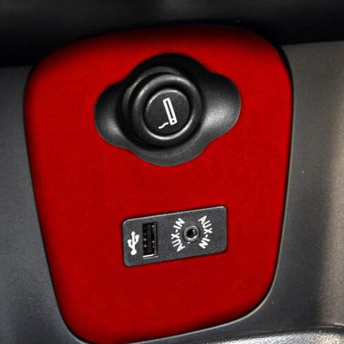 Suede Car Interior USB Cigarette Lighter panel Frame Cover Trim Sticker Fit For BMW MINI F55/F56/F57 2014-2020
