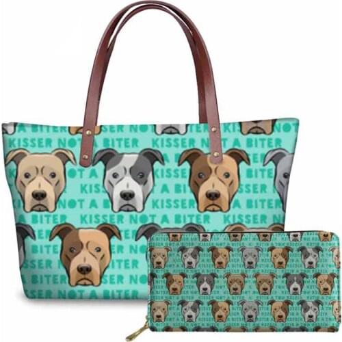 NOISYDESIGNS Pit Bull Terrier Printing Purses and Handbags Women Bag Casual Tote Bags Large Shoulder Bag for Women Messenger Bag