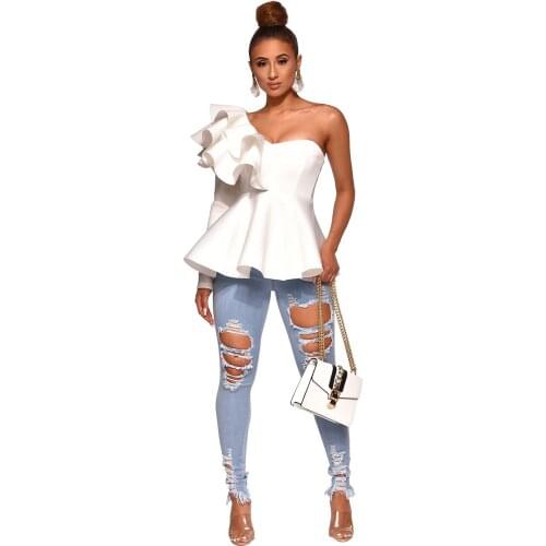 Women casual jeans autumn/winter new fashion washed distressed hole tassel jeans Ladies skinny pencil pants denim trousers