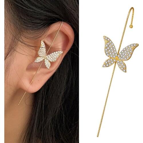 Fashion Ear Needle Wrap Crawler Hook Earrings for Women Surround Piercing Earring Street Popular Hip Hop Ear Jewelry /1 Pc