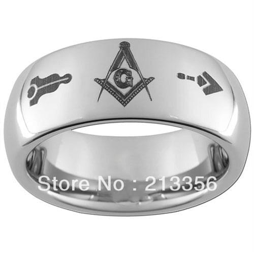 10PCS/LOT FREE SHIPPING!USA WHOLESALES CHEAP PRICE 8MM WOMEN&MENS HIS/HER SILVER DOME MASONIC TOOLS FREEMASON TUNGSTEN RINGS