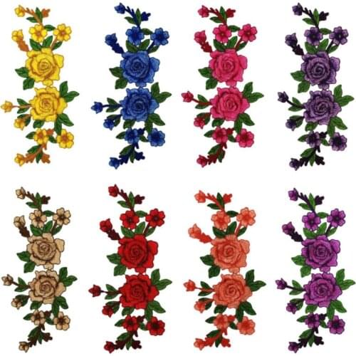 2 Pieces 2020 New Arrivals 29*14cm 3D Flower Applique DIY Small Lace Collar Patch Sewing Craft Neckline Trimming Decoration