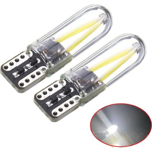 2PCS T10 W5W LED Canbus 12V 2.3W Silicone Bulb Clearance Lights LED T10 COB Side Wedge Light