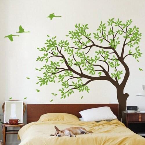 210cm Tall Large Tree Vinyl Decals Nursery Wall Sticker For Home Tree Decor Cute Swallows Mural DIY Sofa background Decal LC1063